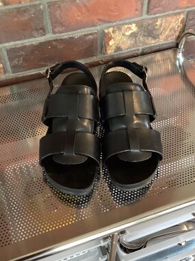 Black Leather Sandals